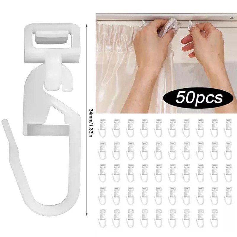 FiTspi 50Pcs Curtains Hooks For VOLVO MAN IVECO Rear Rail