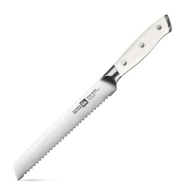 Klaus Meyer Stahl High Carbon Exclusive German Steel 8 inch Bread Knife (White)