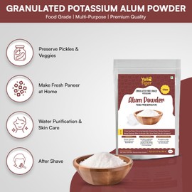 YELLO TIGER Food Grade Alum Powder | Granulated Potassium | Multi-Purpose Fitkari/Phitkari | 3.5 oz (100g)