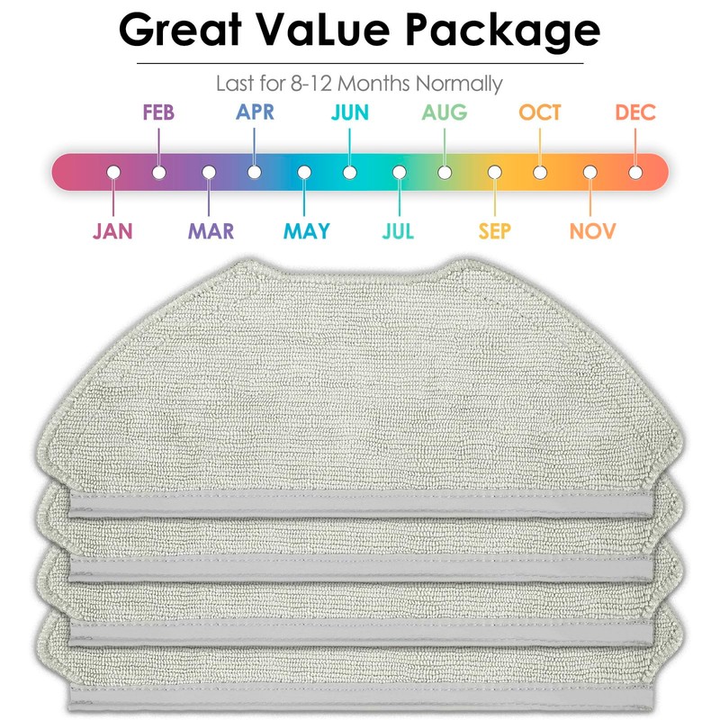 (4 Pack) T20+ Replacement Mop Pads Compatible with Airrobo T20+