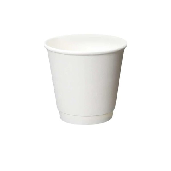 EcoQuality 10 oz White Double Wall Disposable Paper Coffee Cups