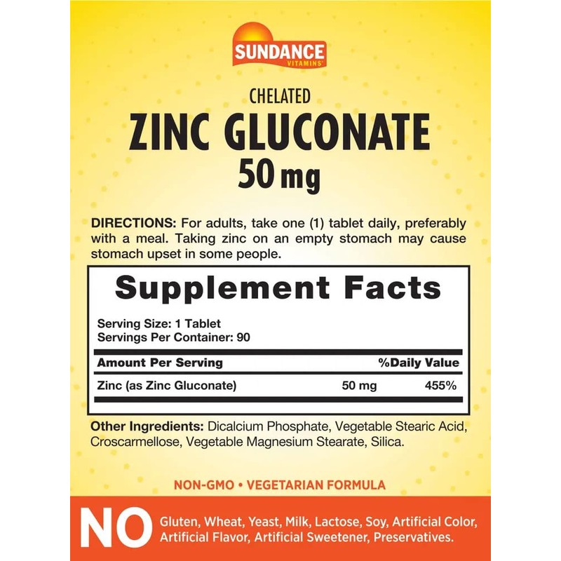 Sundance Zinc Supplement 50mg | 90 Tablets | Chelated Essential