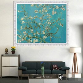 Paint by Numbers for Adults Van Gogh Almond Blossom - DIY Acrylic Paint by Numbers Kit for Future - Pre-Printed Canvas with 3 Brushes and Bright Colours - Good for Relaxation