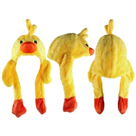 Super Z Outlet Animal Cute Plush Animal Winter Ski Hat Beanie Aviator Style Winter with Long Glove Ear Flaps (Duck)