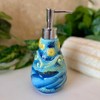 FORLONG Ceramic Soap Dispenser, 3D Hand-Painted Starry Sky Lotion Dispenser,