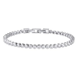 SILVEGO Women's 925 Sterling Silver Tennis Bracelet Olivia White Cubic Zirconia