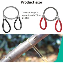 Pack of 2 Rope Saw, with Handle, Stainless Steel Wire Saw, 72 cm Wire Hand Chainsaw, Portable Outdoor Survival Saw Wire, Pocket Saw, String Saw, for Outdoor Camping, Survival Equipment, Wood Cutting