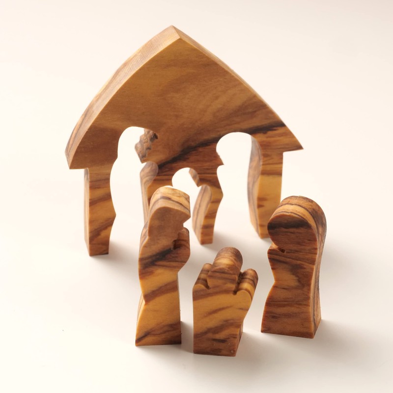 KASSIS Olive Wood Christmas Decoration Nativity Scene Puzzle Table Decoration