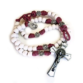 Saint Therese of Lisieux Pink Paracord Rosary