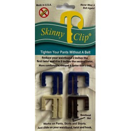 Skinny Clip Waistband Tightener - Replace Belts for Women & Men - Hold Up Your Pants - Waist Cinch Clip - 4 Pack