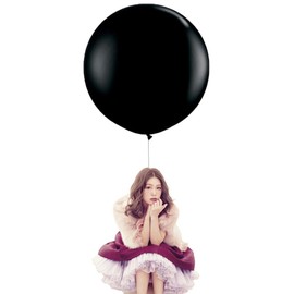36 Inch Big Round Balloons 5 Pack Black Thick Giant Balloons for Photo Shoot Wedding Baby Shower Birthday Party Decorations by IN-JOOYAA