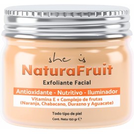 Exfoliante Facial Iluminador y Antioxidante, 150g – Con Extracto de Frutas y Vitamina E – She Is Skincare
