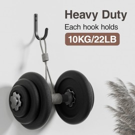 Josmimic Wall Hooks for Towel/Coat - 22LB Heavy Duty Metal Hanger Wall Mount, for Outdoor, Closet, Door, Shelf, Bathroom, for Backpack, Cup, Clothes, Mug, Black Matte 5 Pack, Screws Included