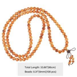 Nupuyai 108 Mala Beads Player Wood Bracelet Men Women, Beaded Wrap Bracelet Tibetan Necklace Meditation Yoga Jewelry