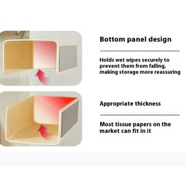 CLSSLVVBN Napkin Box Mounted Box Magnetic Napkin Dispenser Color Adjustable Storage for Wet Wipe Dispenser Need to Holes, Traceless Stickers