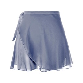 Lusofie Dance Skirts for Women with Elastic Ties Short Ballet Skirt Sheer Chiffon Adjustable Women's Ballet Wrap Skirt Adult Dance Skirts for Girls (Light Gray)