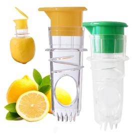 Lemon Mini Squeezer, Screw-Top Lemon Squeezer Manual Juice Extractor with Built-In Filter Orange Citrus Press, Squeeze Lime for Cocktails, Drinks (1+1)