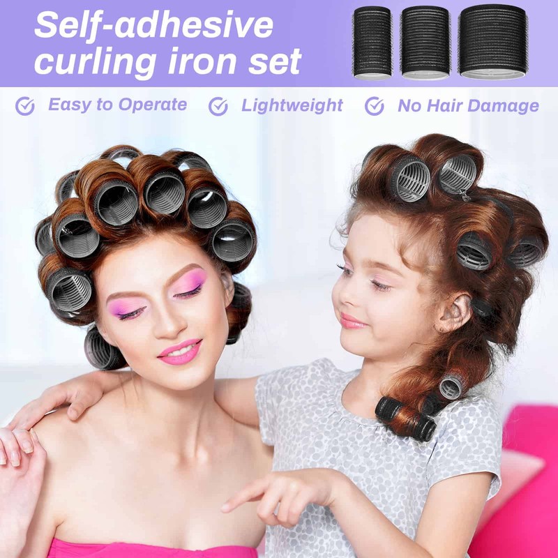 Self Grip Hair Rollers and Curlers Set - 24 Pieces