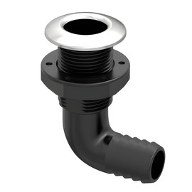 SEAFLO 3/4” 90° Angled Thru Hull Through-Hull Fitting with Built-in-Check Valve, AISI 316 Stainless Steel Capped for Marine, Boat, Yacht, RV(3/4”, Stainless-Steel Capped, 2-Pack)