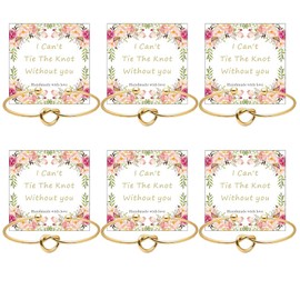 Gold Knot Bracelets Bridesmaids Bracelets for Women Tie Knot Bracelet Set Wedding Prom Party Accessories Jewelry Gifts- 6PCS