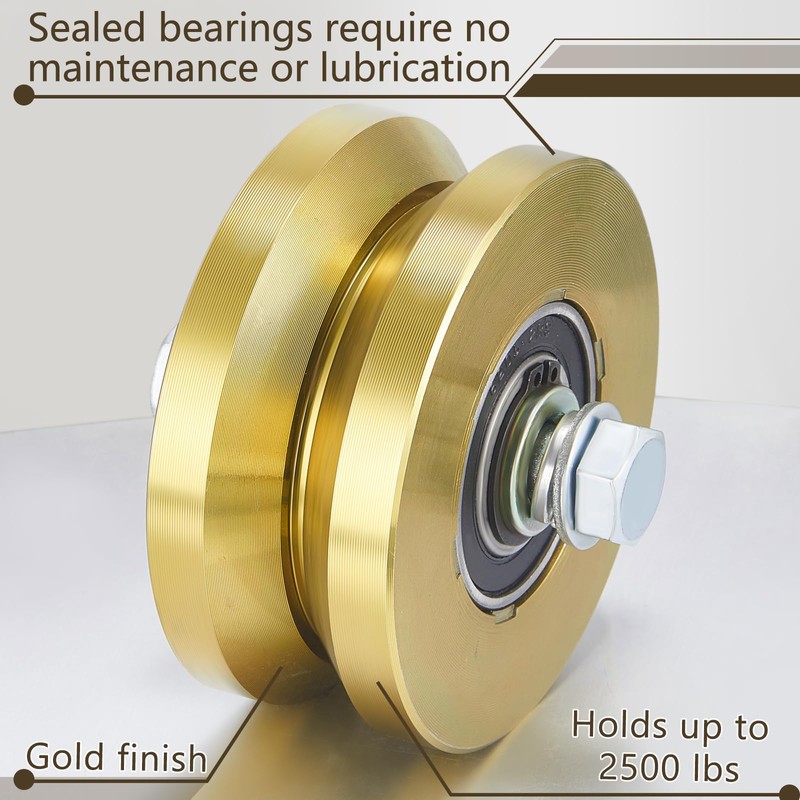 Tatuo 4" Solid Slide V Groove Wheel Heavy Duty Sliding