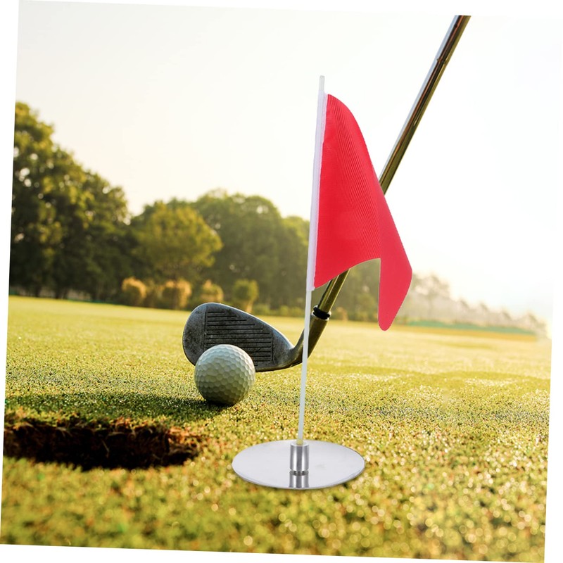CORHAD 1 Set Golf Flagpole Training Flag for Golfing Small