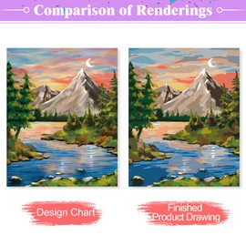 Wodison Paint by Numbers for Adults Beginner, DIY Acrylic Landscape Painting by Number Kits On Canvas 16x20 Inch Oil Painting Birthday Christmas Gift for Kids Adults Home Decor (Without Frame)