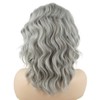 Meiyite Hair Curly Short 14inch Dark Root Grey Ombre Half