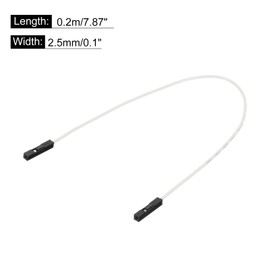 MECCANIXITY Female to Female 1Pin Breadboard Jumper Wire Ribbon Cable 20cm Long Electronics Breadboard Ribbon Cables for Breadboard Electronic Projects Pack of 10,White
