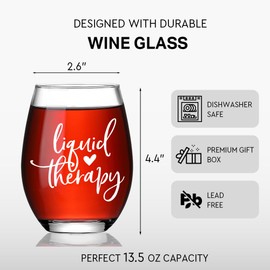 Ymzkpoa Liquid Therapy,Funny Wine Glass Gift for Women Friends,Funny Birthday Gifts for Nurse Doctor Therapiest,Gag Graduation Gift for Medical Student,Chriatmas Thanksgiving Nurse Week Gift-17