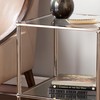 SEI Furniture Paschall End Table, Metallic Silver Finish