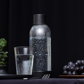 Mysoda Quick-Connect Reusable Water Bottles 2 x 0.5 Litre BPA Free Plastic - Black (Pack of 2)