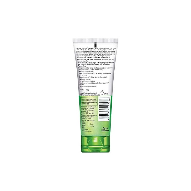 Everyuth Gel Nutritivo Natural De Aloe Vera Y Pepino, 100