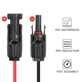 YAODHAOD Solar Plug to DC 8mm Cable 12AWG 1M DC7909 to Solar Panel Plug Solar Cable,for Jackery Explorer 240 500 1000 Bluetti EB70 EB3A Powerstation(Solar Plug to DC7909 12AWG/1M)