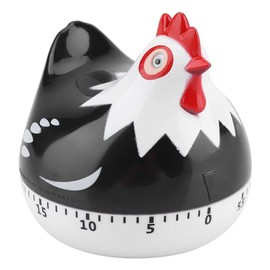 Digital Kitchen Timer Beautiful Chicken Shape Mechanical Alarm Gadgets Countdown Clock Reminder Mini Cooking Timer Alarm 55 Minutes for Cooking Baking Sports Games Office (Black)