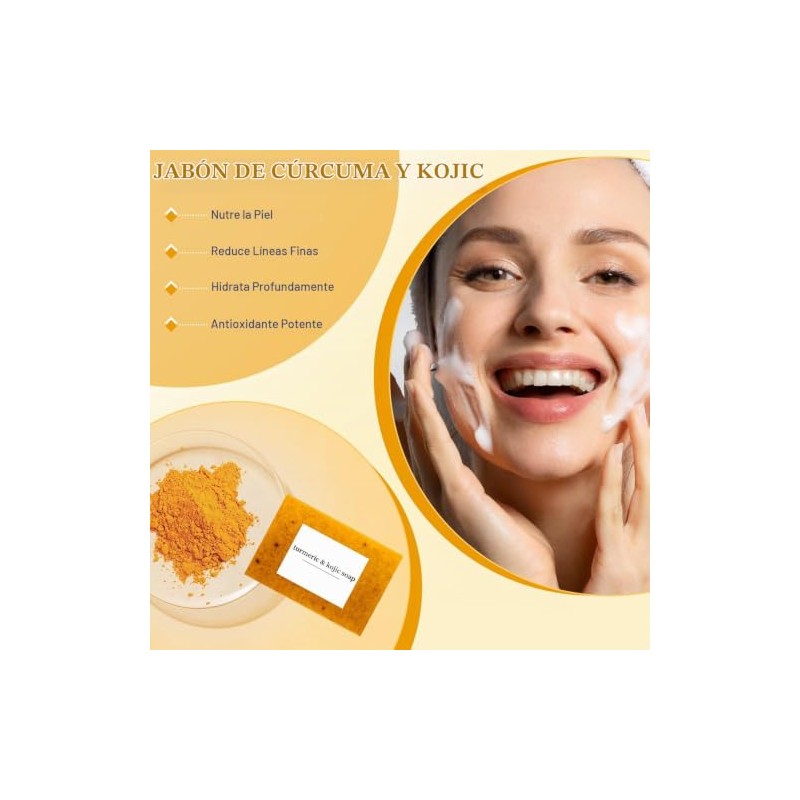 Jabón de Cúrcuma Hecho a Mano para Rostro y Cuerpo