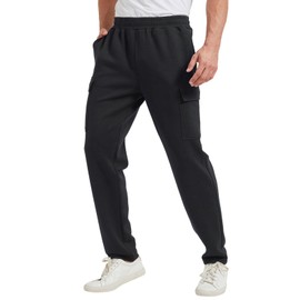 TTZ Mens Tall Sweatpants 34/36 Inseam Sweat Pants for Tall Men with Cargo Pockets Black