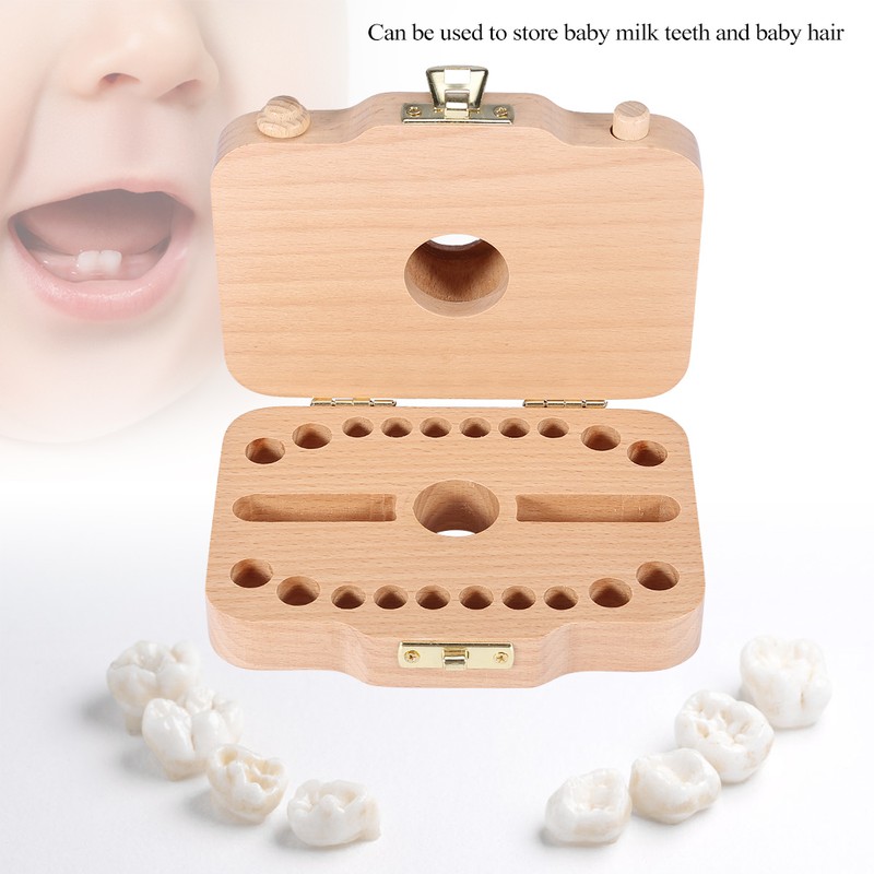 Wooden Camera pattern Storage Box Case for Baby Milk Teeth