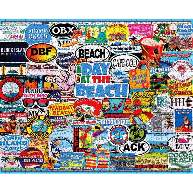White Mountain Puzzles A Day at The Beach - 1000