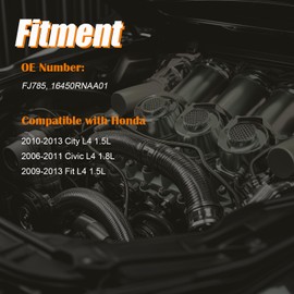 YIHOVY Upgraded Fuel Injectors FJ785 fit for Honda 2010-2013 City L4 1.5L 2006-2011 Civic L4 1.8L 2009-2013 Fit L4 1.5L, 16450RNAA01 (4)