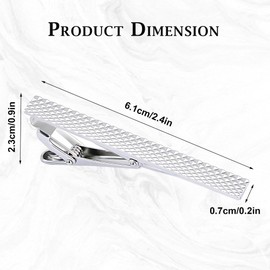 Classic Silver Bar Pinch Tie Clip – Silver Tie Clip for Men, Minimalist Metal Tie Clips for Mens Ties, Tie Pin for Suit Accessories for Men, Suitable for Formal Occasions and Business Wear