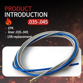 Mig Gun liner 15ft .035 - .045 for Miller, LM3A-15 Liner for AccuLock MDX-100 MDX-250 Mig Welding Gun, for Miller MDX100 MDX250 Mig Gun Parts Consumables Liner 1 Pack