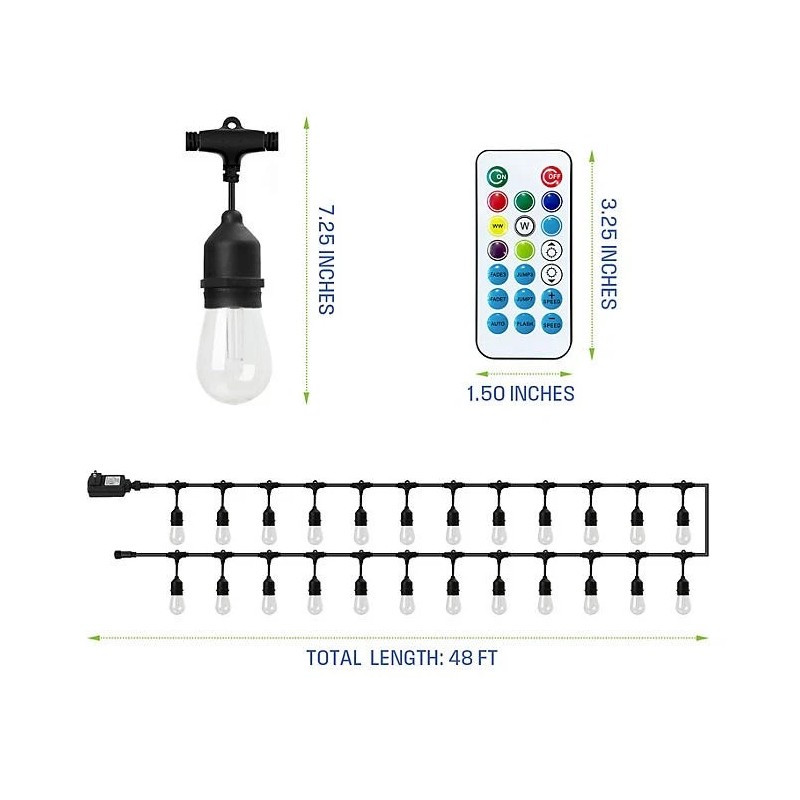 Westinghouse 24 Bulb Color Changing String Light 48 Foot