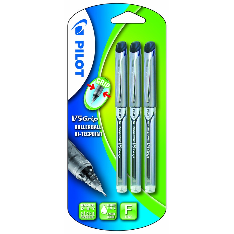 Pilot V5 Grip Liquid Ink Rollerball 0.5 mm Tip (Pack