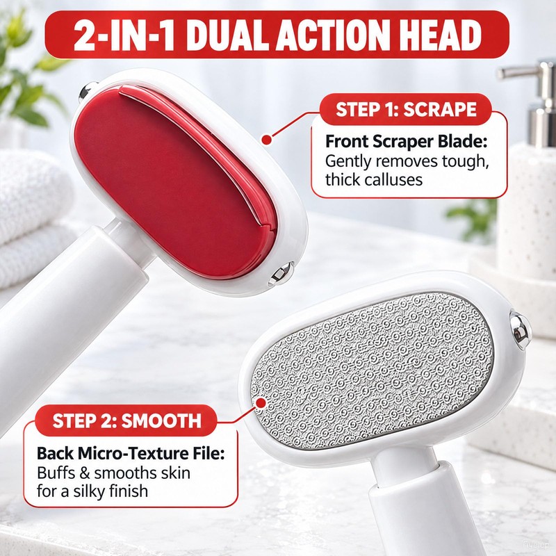 Pack of 2 Callus Remover for the Feet, Double-Sided Callus