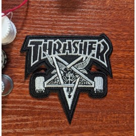 Unbranded Thrasher Pentagram Patch 3x3" Skater Boarding Goth Punk  Embroidered Iron On