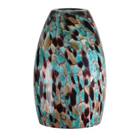 Karyfine Oval Glass Lamp Shade Only Art Turquoise Glass pendant light shade replacement for Kitchen Island pendant Lights Ceiling Lights Chandelier Table Lamp Glass Cover Replacement (Malachite green)