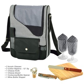 Picnic at Ascot Original Insulated Wine and Cheese Cooler Bag - Designed, Assembled & Quality Approved in the USA