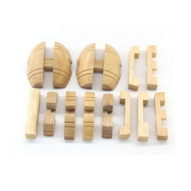 Handmade Powder Barrel Interlocking Wooden Puzzle Brain Teaser Puzzles Lock Logic Puzzle Intellectual Removing Assembling Toy for Kids and Adults SHUYUE