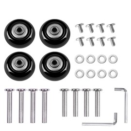 Rhinocats Casters, Suitcase Casters, Diameter 1.6 inches (40 mm) x Width 0.7 inches (18 mm), Replacement Tires, Replacement Wheels, Wheel Repair Casters, Replacements, DIY, Repair, Replacements, Set of 4